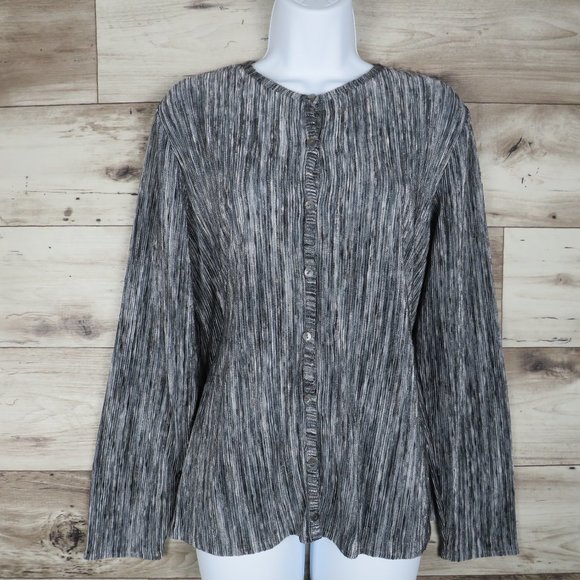 Pleat Pleat Tops - Pleat Pleat* Women's Long Sleeve Button Down Boat Neck Blouse~ Size XL
